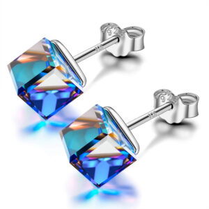 Sparkling sugar cube gemstone earrings