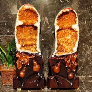 Pure natural yellow crystal cave